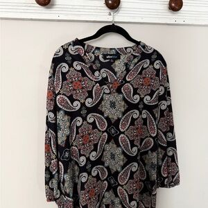 Alice Blue Paisley Blouse - Black, Red, and Cream
